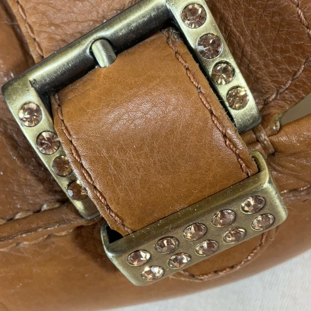 Enzo Angiolini Brown Leather Loafers with Buckle Detail-Size 6M